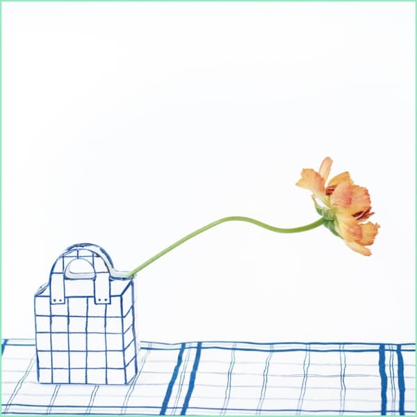 格纹手提花瓶——濑户