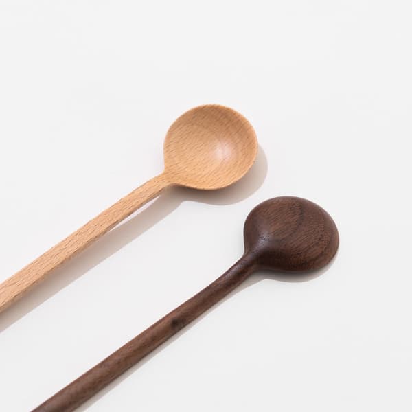 SKOP SOLID CUTLERY beech and walnut spoon and fork