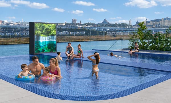 Kids enjoy the open-air day pool