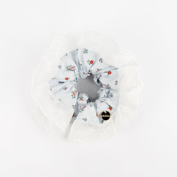 Cotton Lace Scrunchie Sax