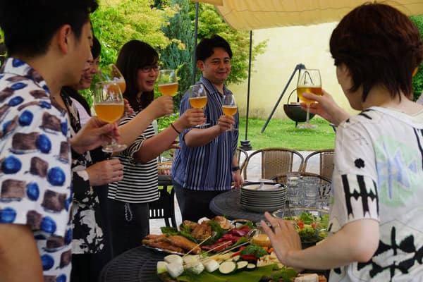 BBQ lunch plan in the garden at Saint Cousair