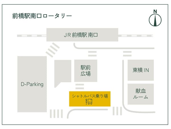วงเวียนทางออกทิศใต้สถานี JR Maebashi – จุดจอดรถรับส่ง