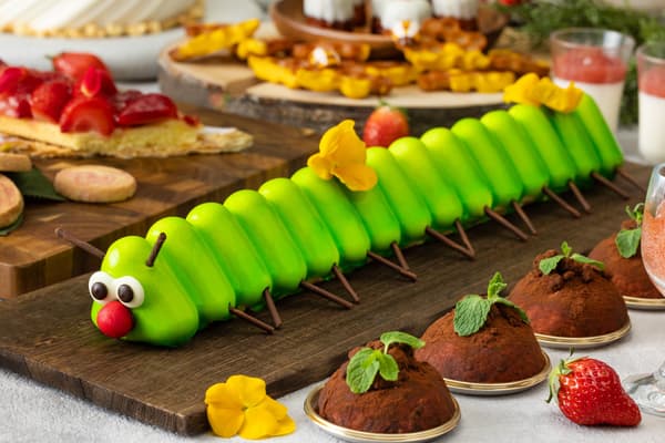 Caterpillar mousse evoking spring's arrival