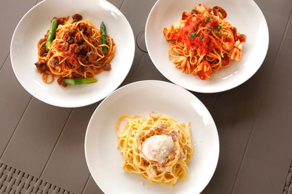 Pasta — 3 Varieties (Bolognese, Carbonara, Pomodoro)
