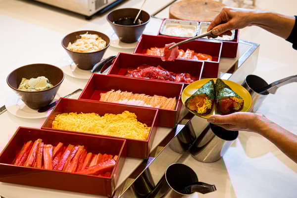 Hand-rolled sushi with tuna, salmon, and popular ingredients