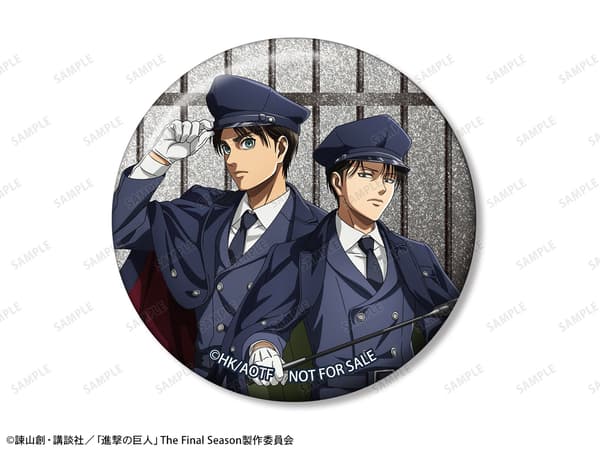 Eren & Levi Guard ver. Glitter Can Badge bonus