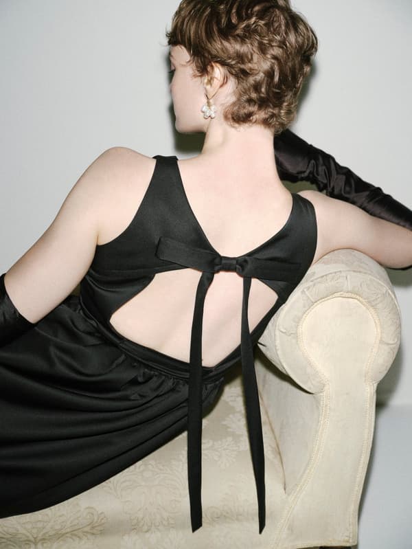 Back Ribbon Satin Dress – photo 2