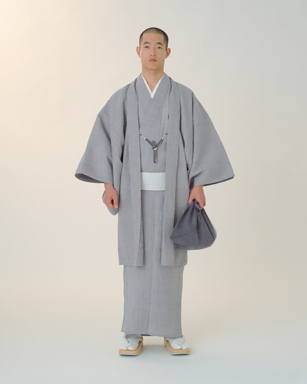 Near-Omi Crepe, Minute Plaid, Silver Gray