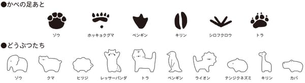 Image of the footprints and animals