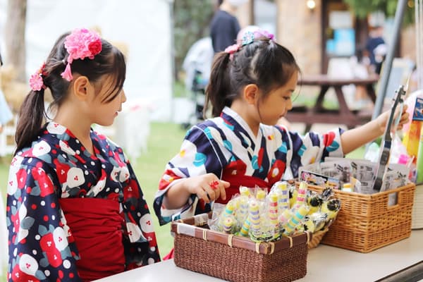 Evening festival scene at Gunma Flower Park+