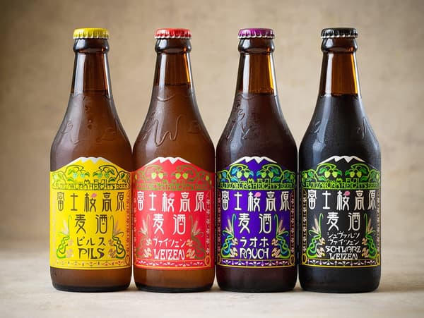 Fujizakura Heights Beer standard varieties: Pils, Weizen, Rauch, Schwarzweizen