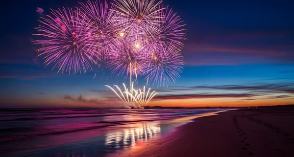Fuegos artificiales musicales sobre Shirarahama