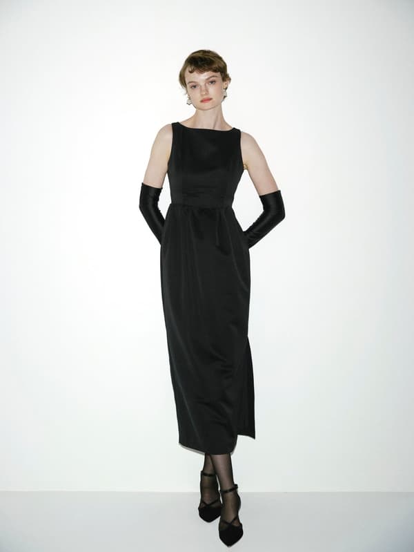 Back Ribbon Satin Dress – photo 1