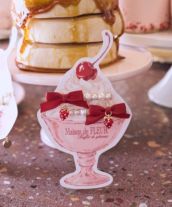 Gâteau Fraise Ribbon Clip Set