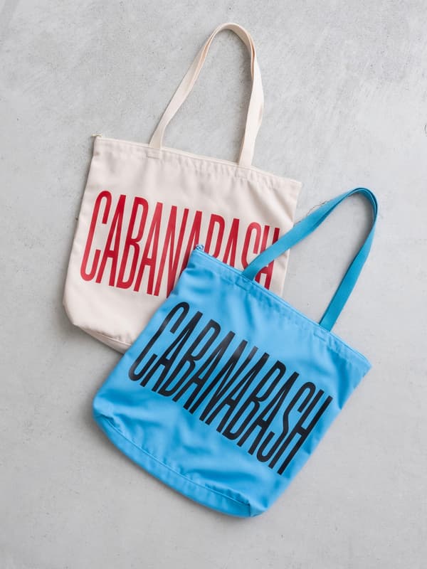 CABANABASH Bolso tipo tote de lona con estampado de logo grande