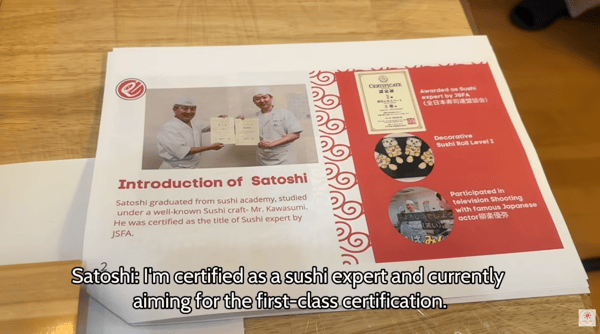 Satoshi用材料讲解寿司历史