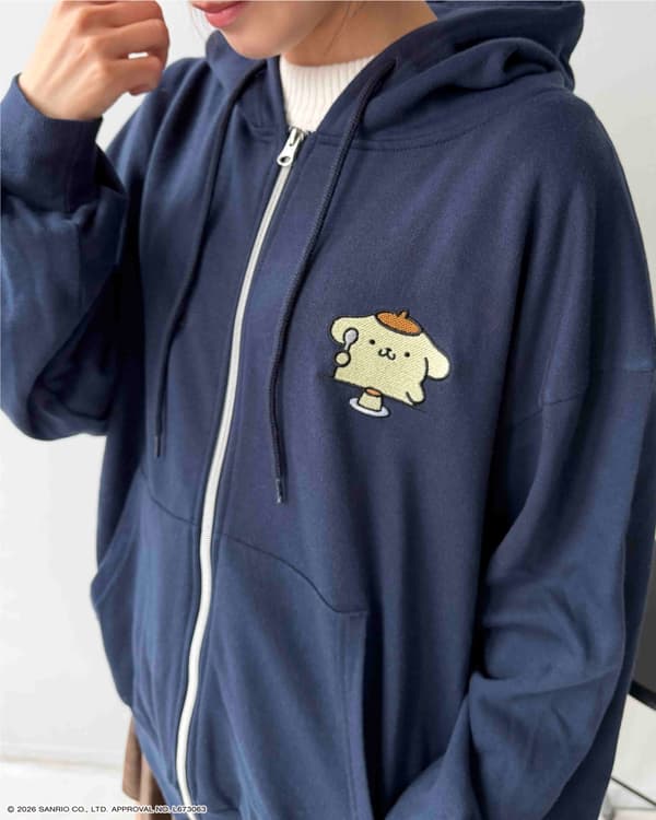 Hello Kitty Wzip sweat hoodie in Ivory