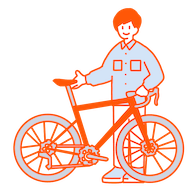 工作人员协助客户进行自行车设置