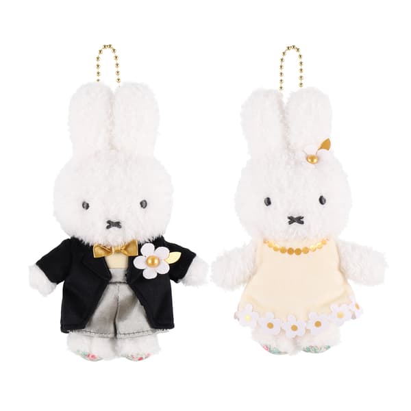 Flower Miffy Fluffy Wedding Pair Mascot, tampak depan