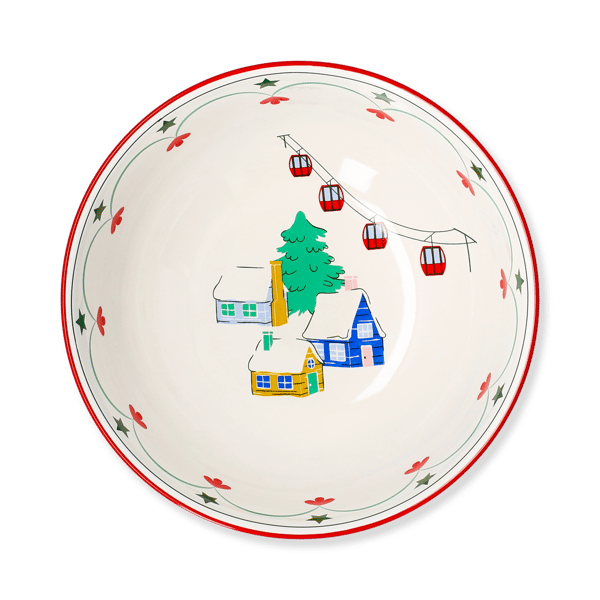 Bowl with a gondola and mountain hut design