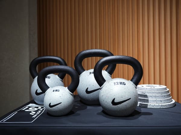 Nike Strength dumbbells and kettlebells