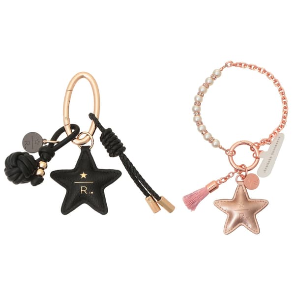 Starbucks Reserve Bag Charm Black / Strap Charm Pink