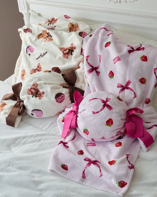 Sparkly Logo Heart Cushion and Candy Blanket