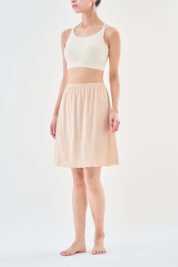 Cool-touch petticoat skirt worn underneath skirts and dresses to prevent transparency