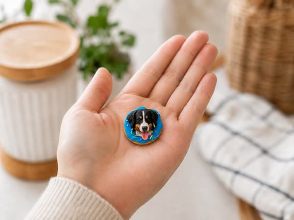 3DME '사진으로 만드는 반려동물 자석' — 지름 약 3cm