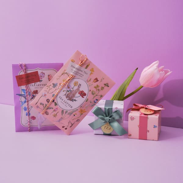 茶信 (PL/伯爵茶, PK/大吉岭) ¥540 每个, 丝带茶盒 (GR/伯爵茶, PK/蜜桃茶) ¥648 每个