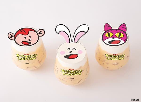 圓臉水果牛奶（從左至右：猴子、兔子、貓） - 每杯980日元（含稅）