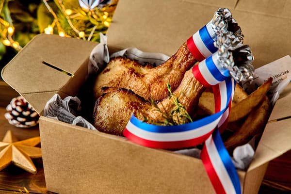 Caja de pollo asado