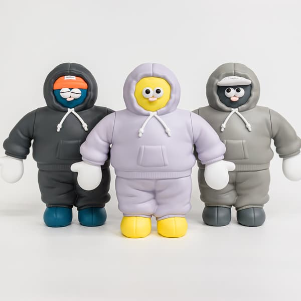 Three soft vinyl figure variations