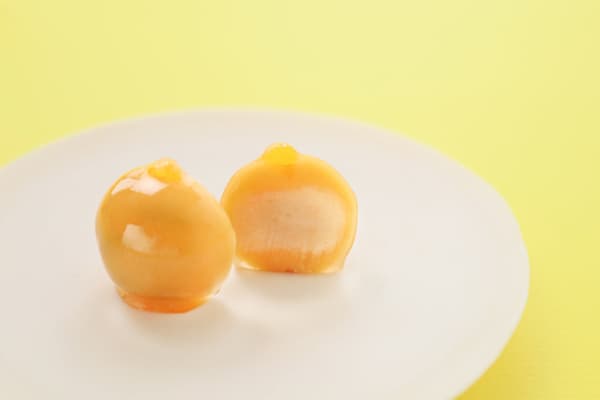 Potongan melintang dua lapis isian aprikot dan lemon