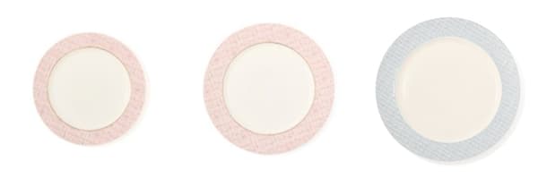 Tweed Plates S, M, and L in pink and light blue
