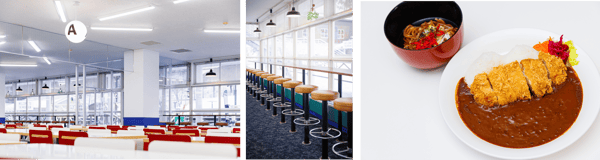 左图和中图：Big Apple内部 | 右图：新款汤炒面和经典猪排咖喱