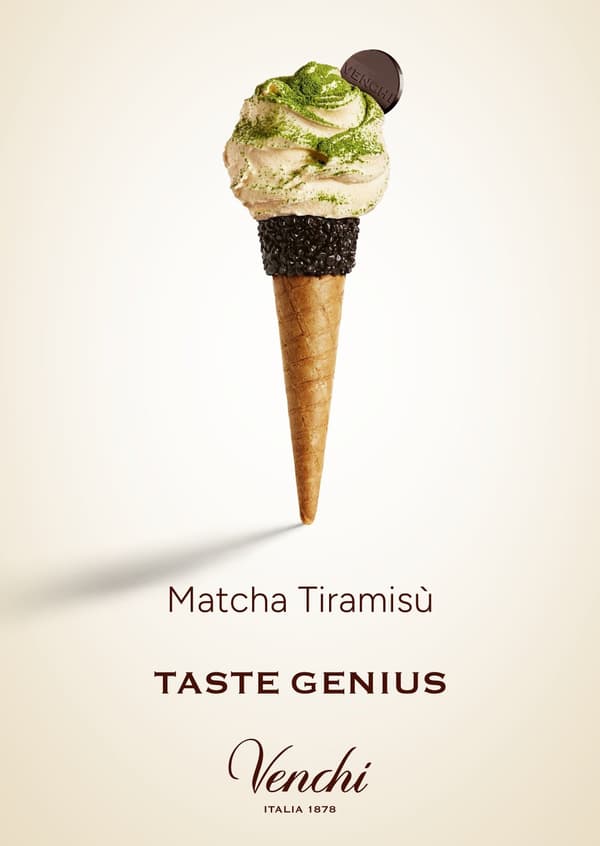 Matcha Tiramisu gelato exclusive to Venchi Ginza