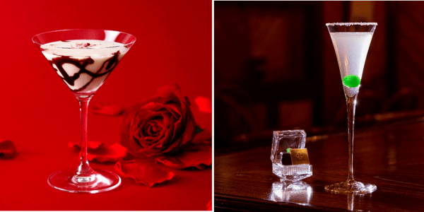 Two cocktails displayed side by side