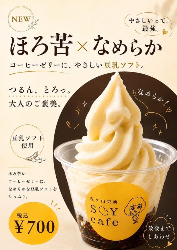 Helado de leche de soja con gelatina de café