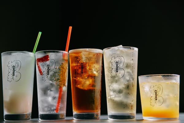 Original highballs and drink selection at Chowa