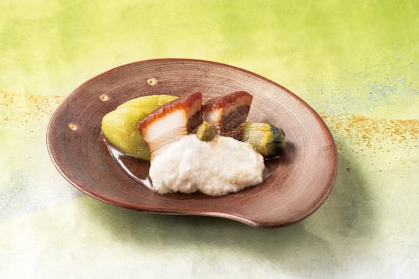 Rafute and Jade Eggplant with Tororo Wasabi