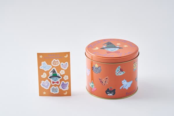 Trick Miracle Cat Cookie Tin dengan Stiker Wajah, ¥3.100
