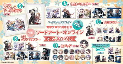 ¡La demanda popular trae de vuelta la lotería online del 30 aniversario de Dengeki Bunko Sword Art Online!