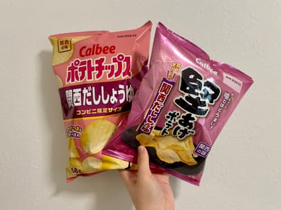 간사이 한정 감자칩! 두 가지 "간사이 다시 간장" 맛 비교
