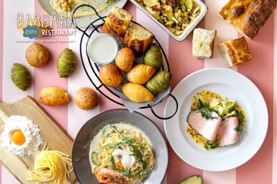 Pembaruan Menu Musim Semi di BARBARA EXPO RESTAURANT di EXPOCITY Osaka — Hidangan Musiman Segar dan Roti Buatan Sendiri Sepuasnya dengan Krim Keju untuk Dicelup