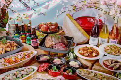 Indoor Cherry Blossom Glamping Buffet Starts March 2nd at Grand Prince Hotel Osaka Bay – A Fusion of Wild Outdoor Cuisine and Bistro French