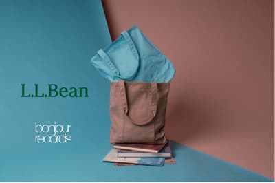 L.L.Bean para bonjour records 2026 | Exclusiva bolsa tote Record Vol.2 – Nuevos colores: Azul cielo y Rosa empolvado
