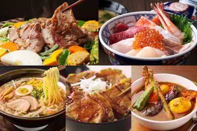7 Hokkaido Local Delicacies: Jingisukan, Kaisendon, Soup curry, Zangi, Buta-don, Miso ramen, Salt ramen