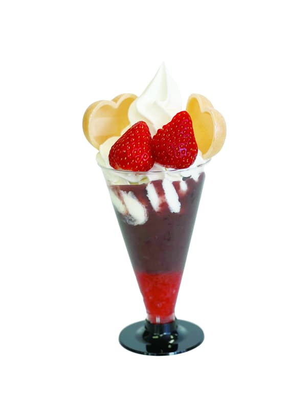 Strawberry and Zenzai Japanese Parfait