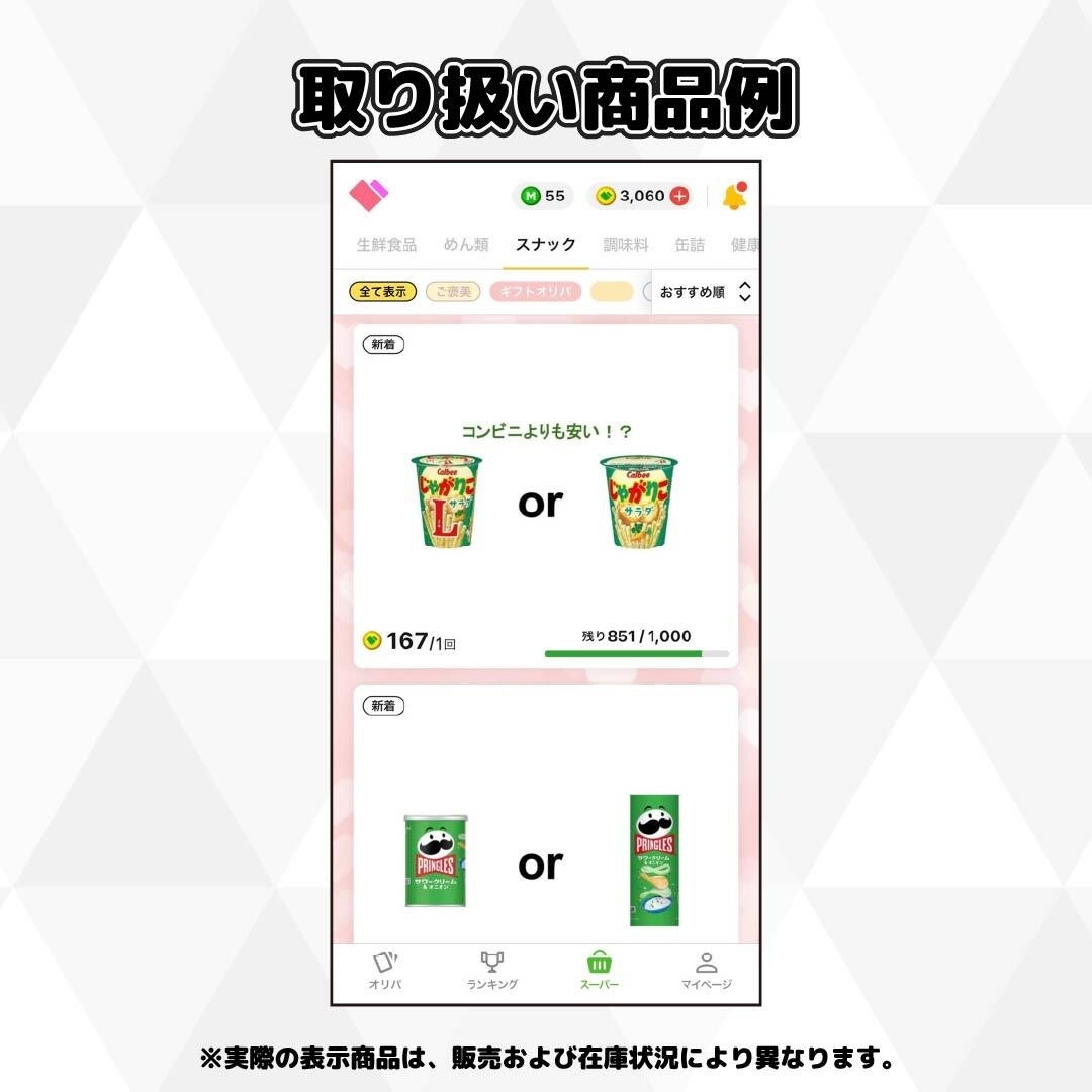 Sample product lineup